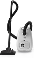 Aspirateur Bosch Série 4 avec Sac, Portée 11 m, Grand Sac Poussière XL, Accessoires Inclus, Blanc