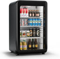 Mini Frigo Klarstein Audrey Evo - 93L, Double Vitrage, LED, 0-10°C, Style Rétro, Classe C, Pieds Réglables, Noir