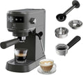 Machine à expresso cappuccino Electrolux Explore 6, technologie Thermo Block, compatibilité dosettes ESE, égouttoir amovible, mousseur à lait, noir