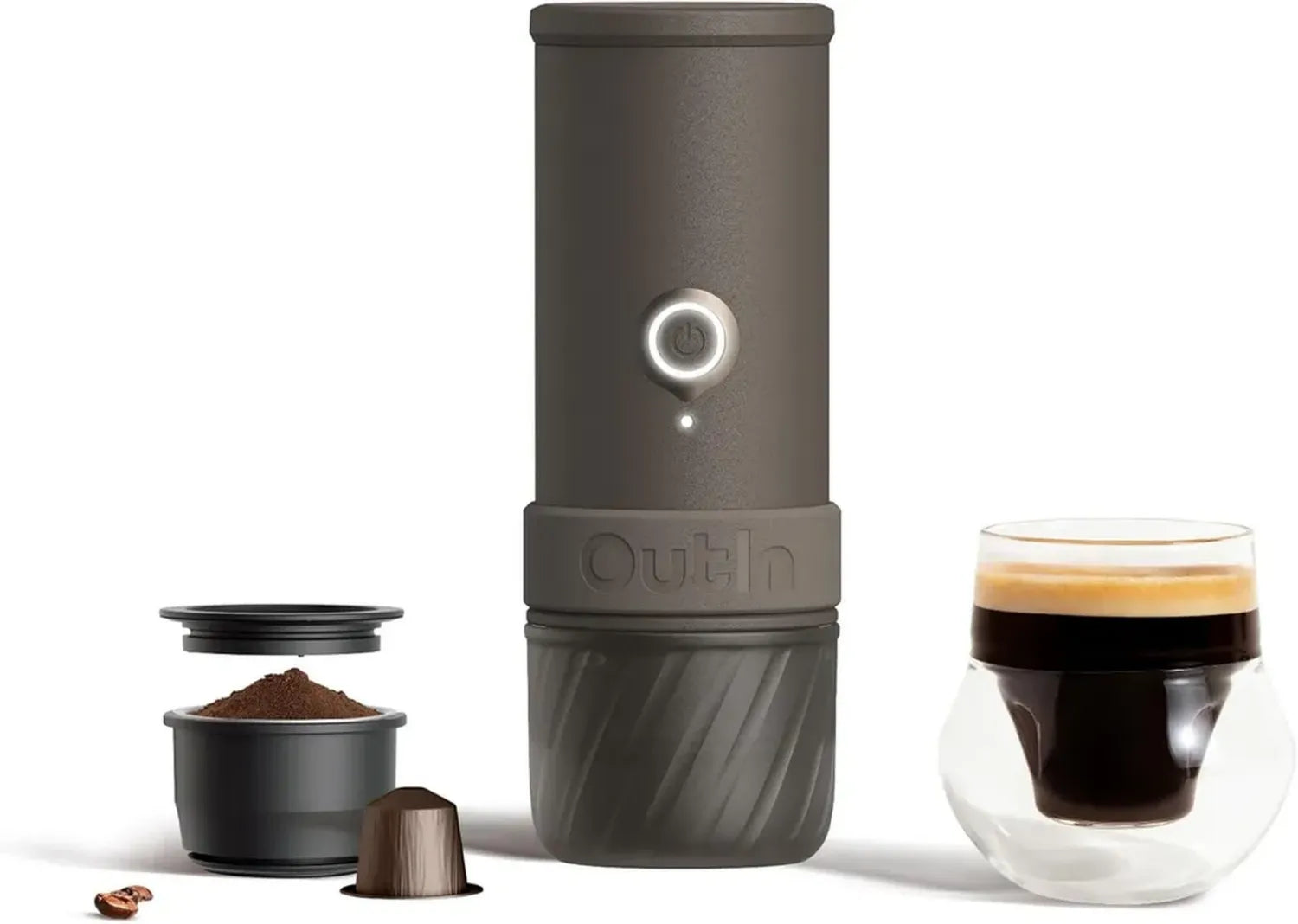 Machine à Expresso Portable Électrique, Cafetière de Voyage Compacte, Compatible Café Moulu et Capsules NS