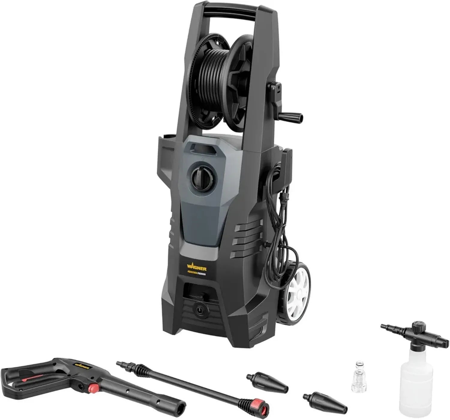 WAGNER AQUASTORM Premium - Nettoyeur Haute Pression pour Résultats Professionnels, Inclus Buses Standard, Turbo et Mousse