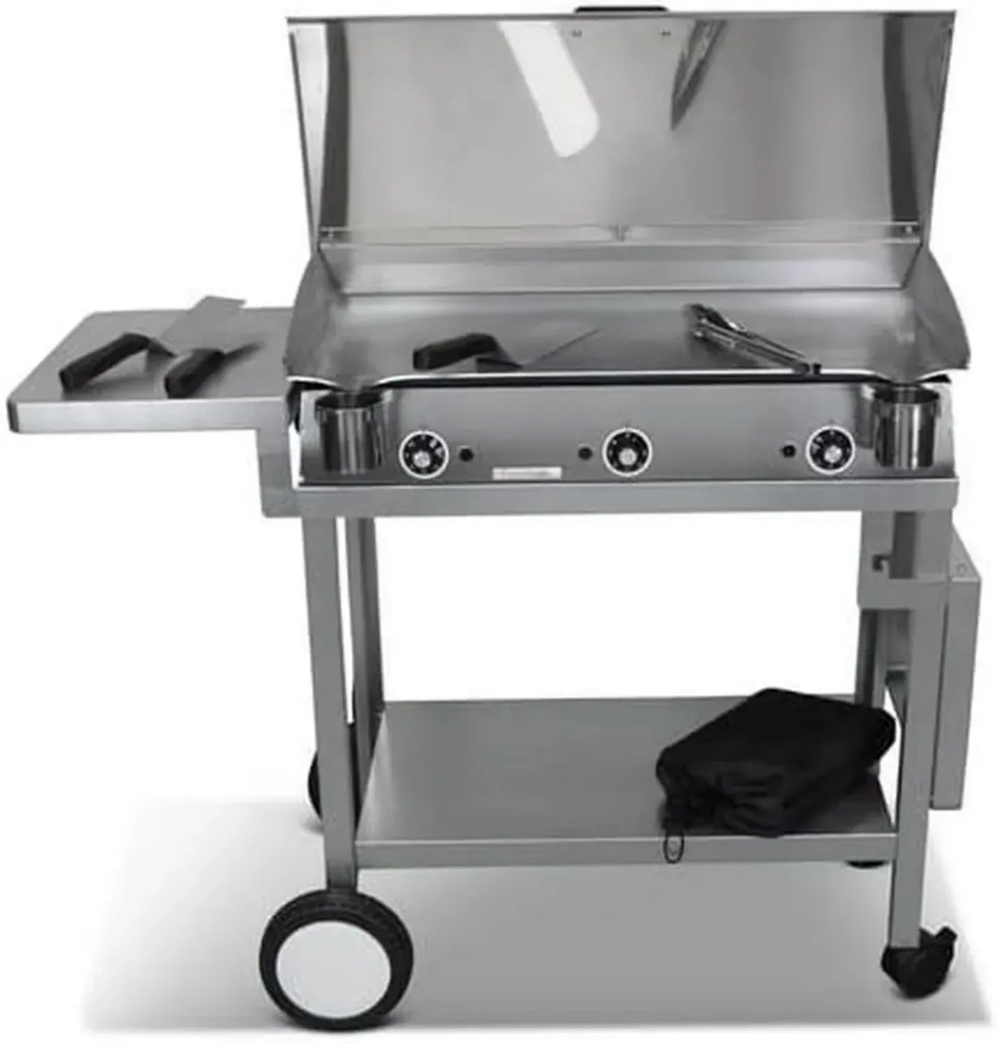 Ensemble Plancha Électrique LUX 3600W avec Chariot Monceau et Accessoires - Inox - Thermostats Ajustables - Fabrication Française
