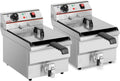 Friteuses électriques 8L avec robinet de vidange, lot de 2, 3000W, inox