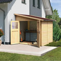 Abri de Jardin en Bois Massif 4,18m² avec Porte Semi-Vitrée Marron