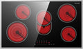 Plaque Vitrocéramique Indépendante 90 cm, 5 Zones, Cadre Inox, 8500 W