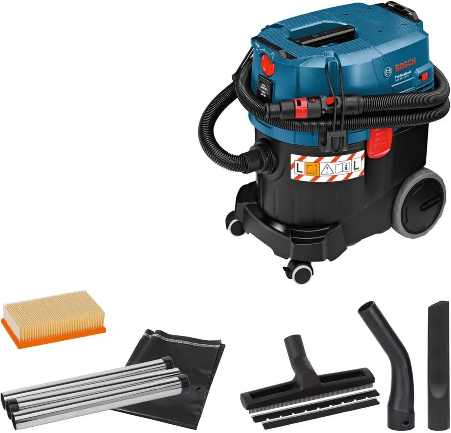 Aspirateur Eau et Poussière Bosch Professional GAS 35 L SFC+ avec Filtre et Accessoires