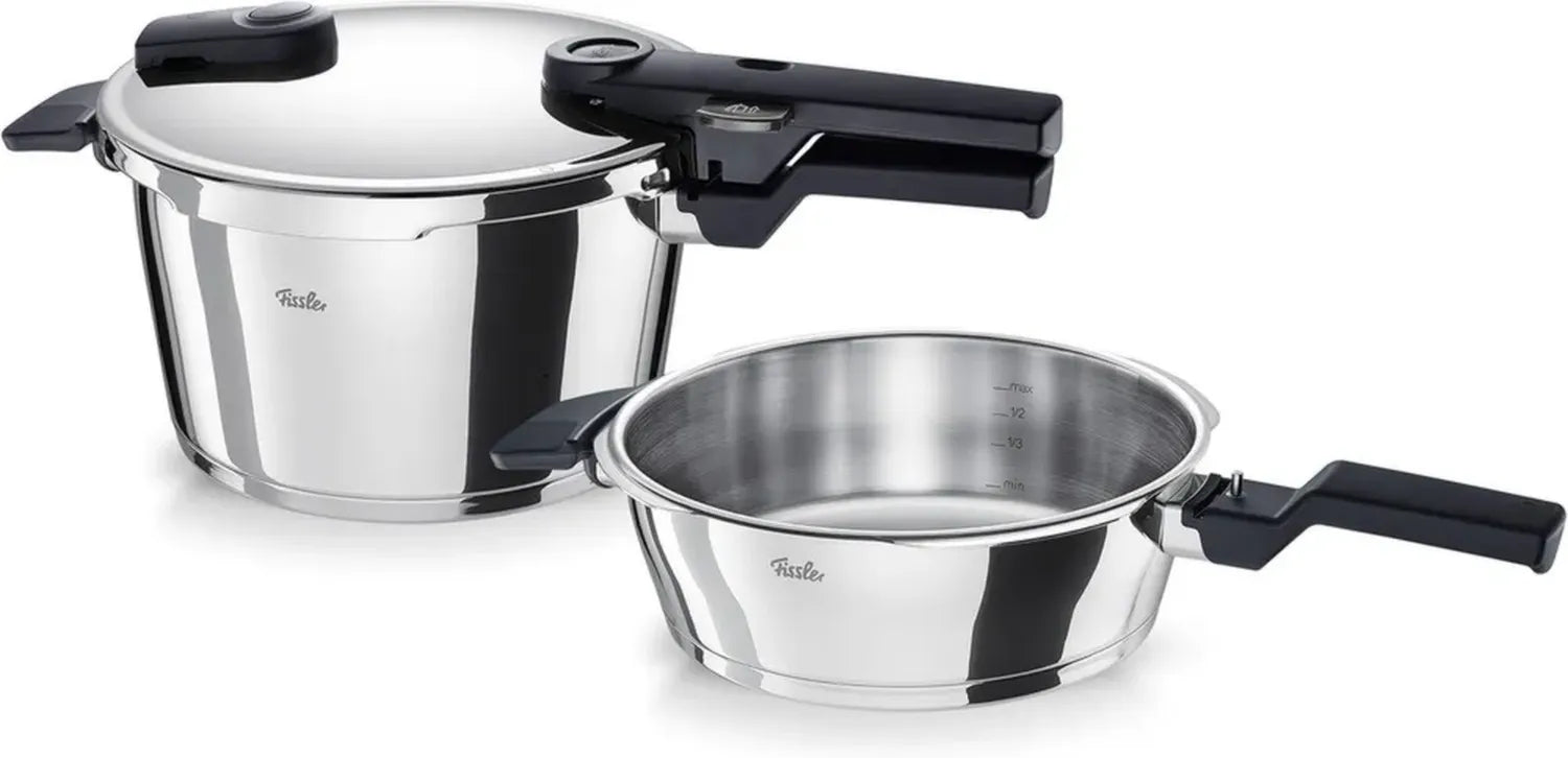 Ensemble d'autocuiseurs Fissler Vitaquick 3 pièces, compatible induction, argenté