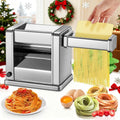 Machine à Pâtes Électrique en Acier Inoxydable avec Réglages Multiples, Idéale pour Spaghettis, Fettuccine et Raviolis