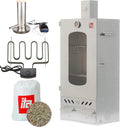 Fumoir Électrique 81 cm - Set Complet avec Chauffage et Générateur de Fumée - Armoire Acier avec Fenêtre et Cheminée