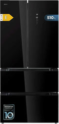 Réfrigérateur Cecotec Bolero CoolMarket FD 510 - Porte Française, 510 L, Verre, Efficacité Energétique E, 183 cm Hauteur, 84 cm Largeur, Moteur Inverter Plus, Refroidissement et Congélation Rapides, MultiAirFlow, Total NoFrost