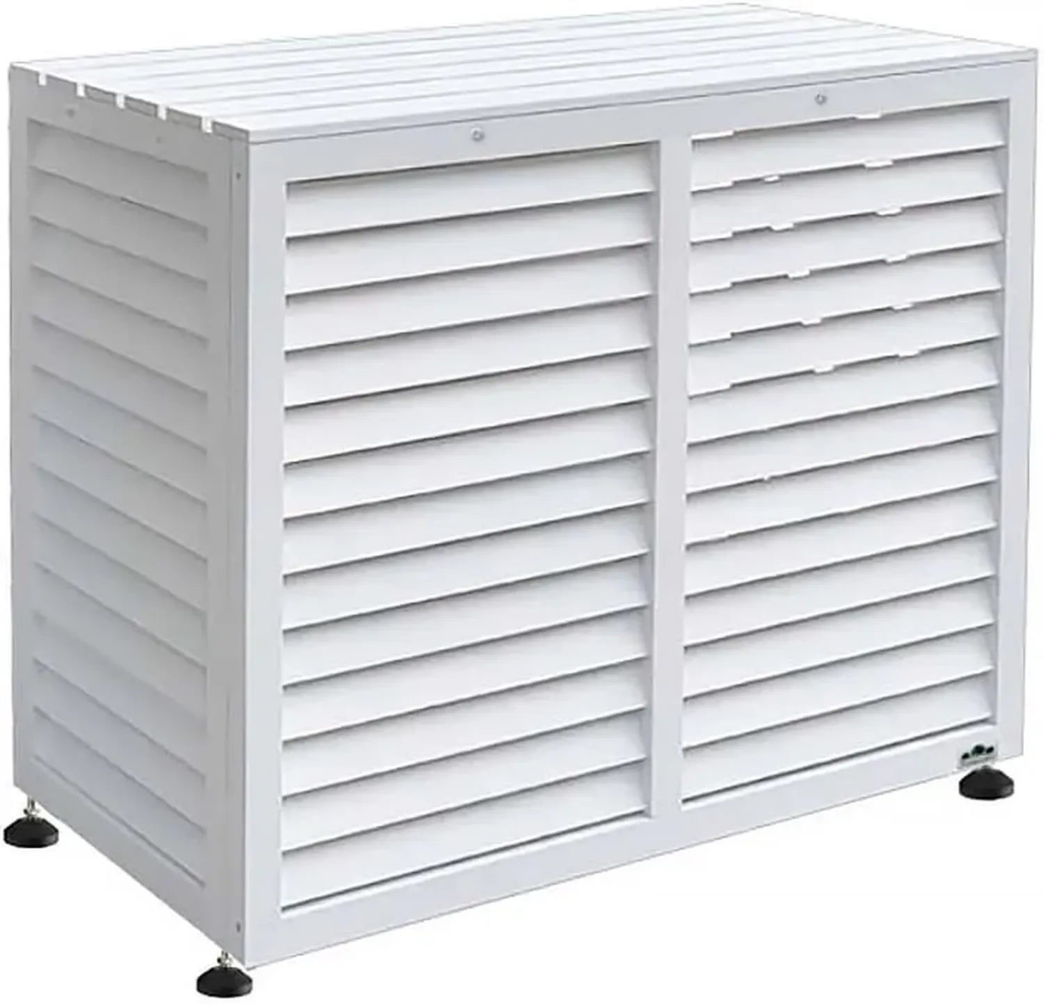 Coffre en bois blanc pour climatisation ou pompe à chaleur XXL