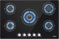 Table de Cuisson Gaz avec 5 Brûleurs, 77cm, Compatible Gaz Naturel et Propane, Encastrable
