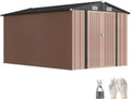 Abri de Jardin en Acier Galvanisé 8,1 m² avec Ventilation et Porte Double Verrouillable