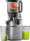 Extracteur de Jus AMZCHEF - Presse-Fruits et Légumes avec Large Ouverture 135mm, Sans BPA, Livre de Recettes Inclus, Capacité 1,8L, Filtre Triples, Couleur Grise