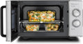 Four à Micro-ondes Combiné Céramique 25L avec Gril 1000W, Minuterie 30 Min, Design Argenté