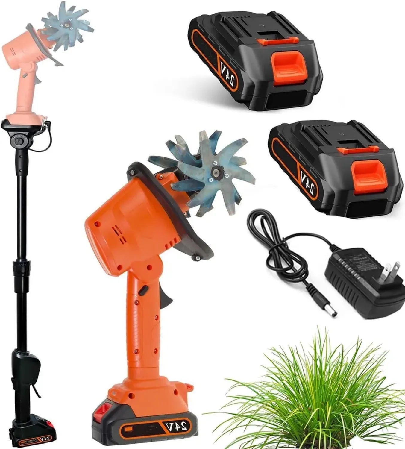 Cultivateur Électrique sans Fil avec Batterie Rechargeable pour Jardin et Pelouse