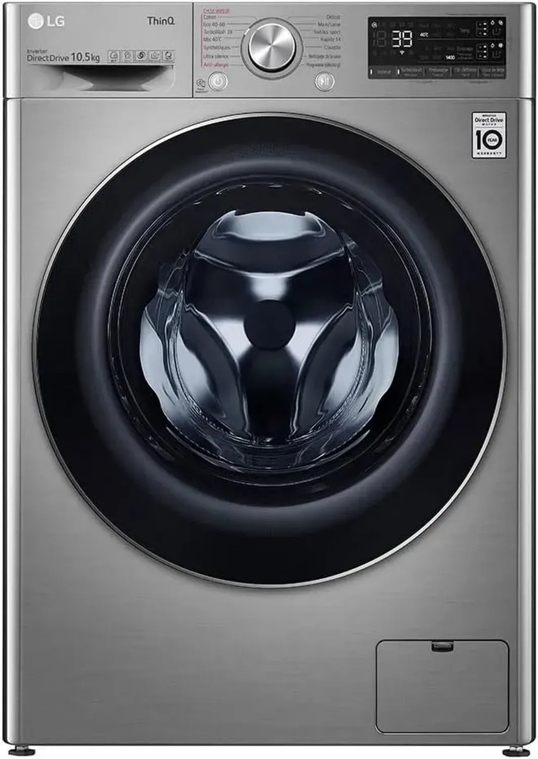 Lave-linge LG F14V72ISTA Inox avec Portillon