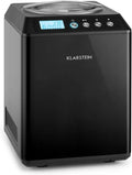 Sorbetière Klarstein Vanilly Sky Family - Glaces maison en moins d'une heure, Récipient isotherme 2,5L, Puissance 250W, Préparation de yaourts glacés, Nettoyage facile, Couleur noire