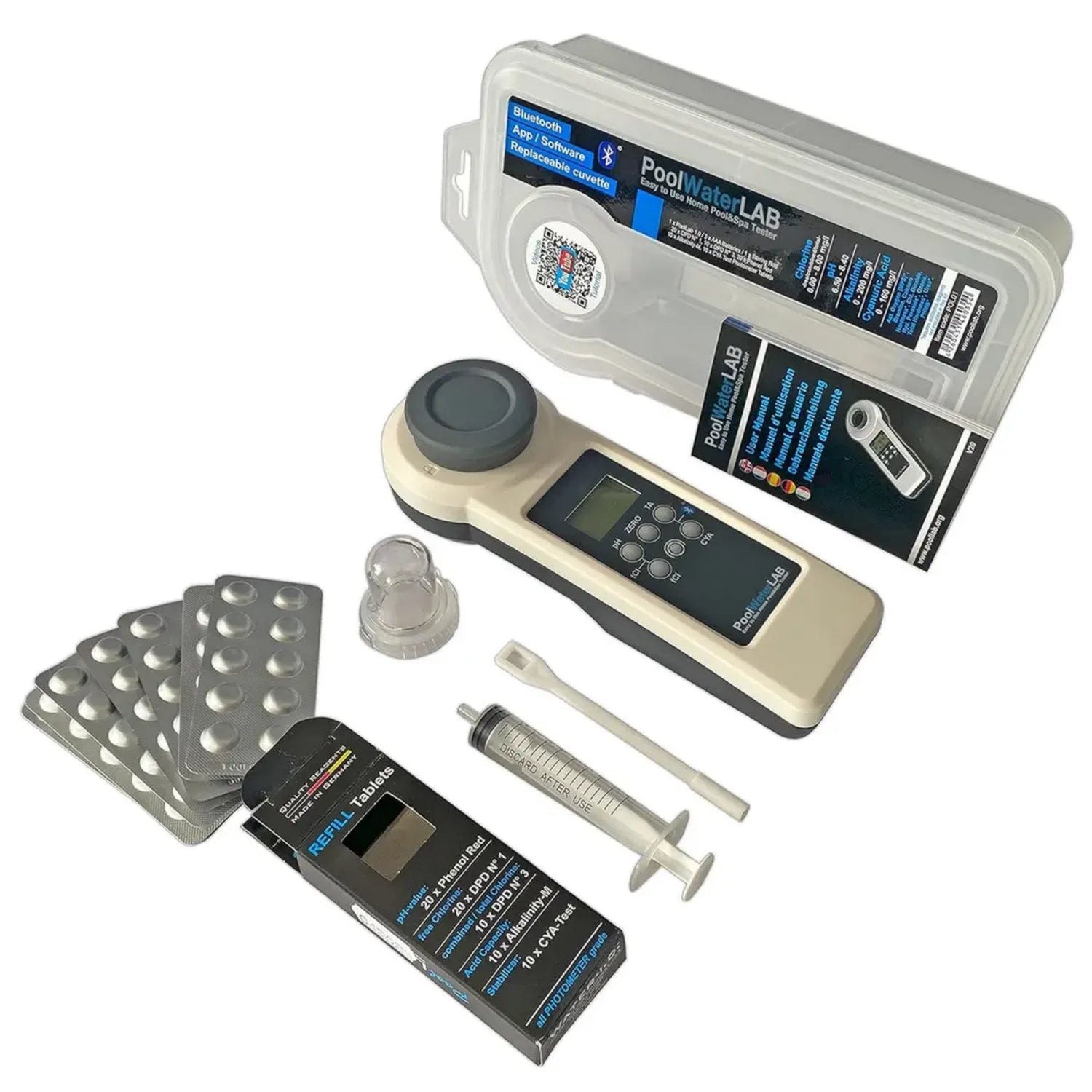 Analyseur Électronique de Piscine PoolLab 1.0 avec Accessoires