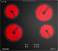 Plaque Vitrocéramique Encastrable 4 Zones 6000W - Technologie Ultra Fine 4,6 cm, 9 Niveaux de Puissance, Minuteur, Commande Tactile, Compatible Tous Récipients