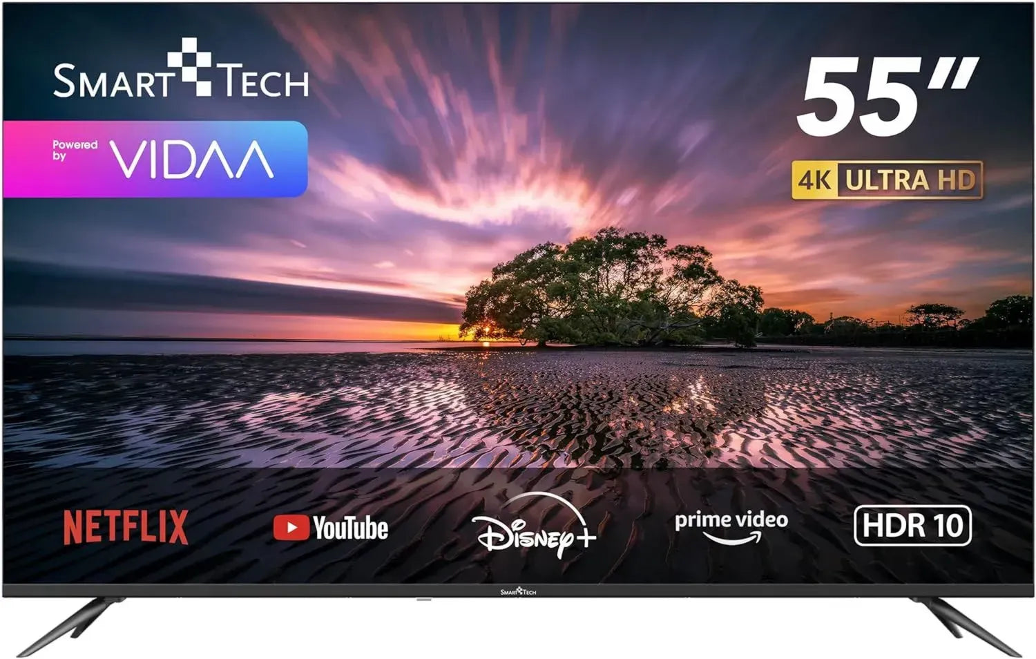 Téléviseur LED 4K UHD 55 pouces VIDAA avec Apps de Streaming - HDMI, USB, PVR