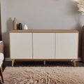 Buffet 3 Portes Blanc et Chêne Blanchi - Style Scandinave