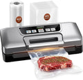 Appareil de Mise Sous Vide Professionnel 90kPa, Double Pompe, LED Intelligente, Modes Sec & Humide avec Coupe-sacs Intégré
