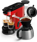 Machine à Café Philips Senseo Switch 2 en 1, Rouge Monzarot, Capacité 1L, 7 Tasses