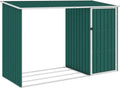 Abri de Jardin en Acier Galvanisé Vert 245x98x159 cm pour Rangement et Outils