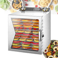 Déshydrateur Alimentaire en Acier Inoxydable avec Minuterie, 6 à 18 Plateaux, Contrôle Température pour Viande, Fruits et Herbes