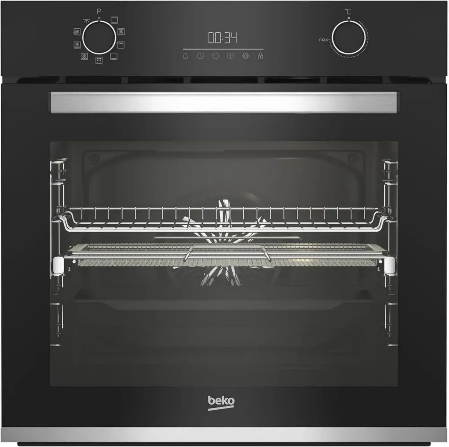 Four Encastrable Multifonction Pyrolyse 72L Noir/Inox Classe A+