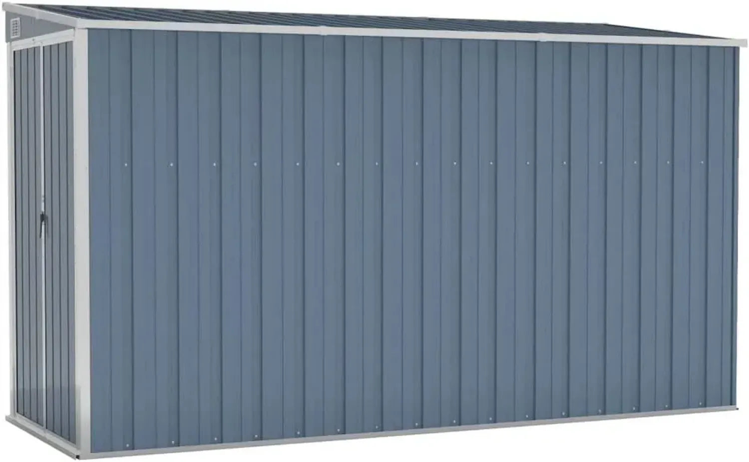 Abri de Jardin Mural en Acier Galvanisé Gris 118x288x178 cm