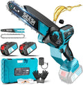 Tronçonneuse Sans Fil 6 et 8 Pouces, 1000W Brushless, 2 Batteries 4000mAh, Lubrification Automatique, Idéale pour Bois et Branches