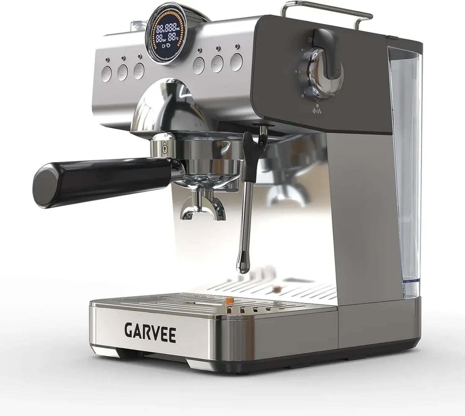 Machine à café expresso 20 bars avec mousseur à lait - Compacte avec fonction eau chaude et indicateur de détartrage